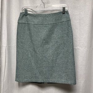 Ann Taylor Loft wool blend, lined aqua-toned skirt, size 4.